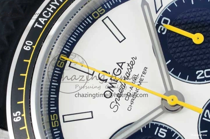0516 Speedmaster Racing Master SS HKF Best Edition White Black Dial on Black Rubber Strap A Effortless 7813